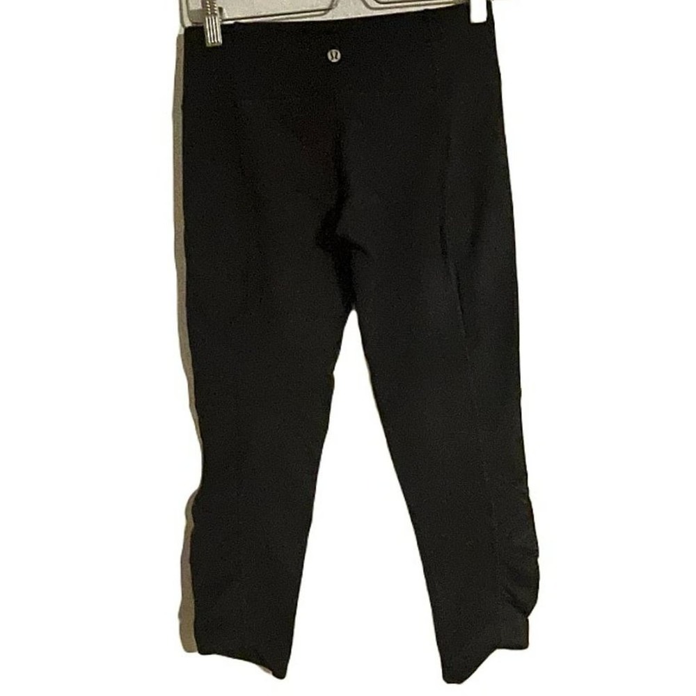 Lululemon Athletica Women's Activewear Black Ruched Side Hem Yoga Pants Size 6